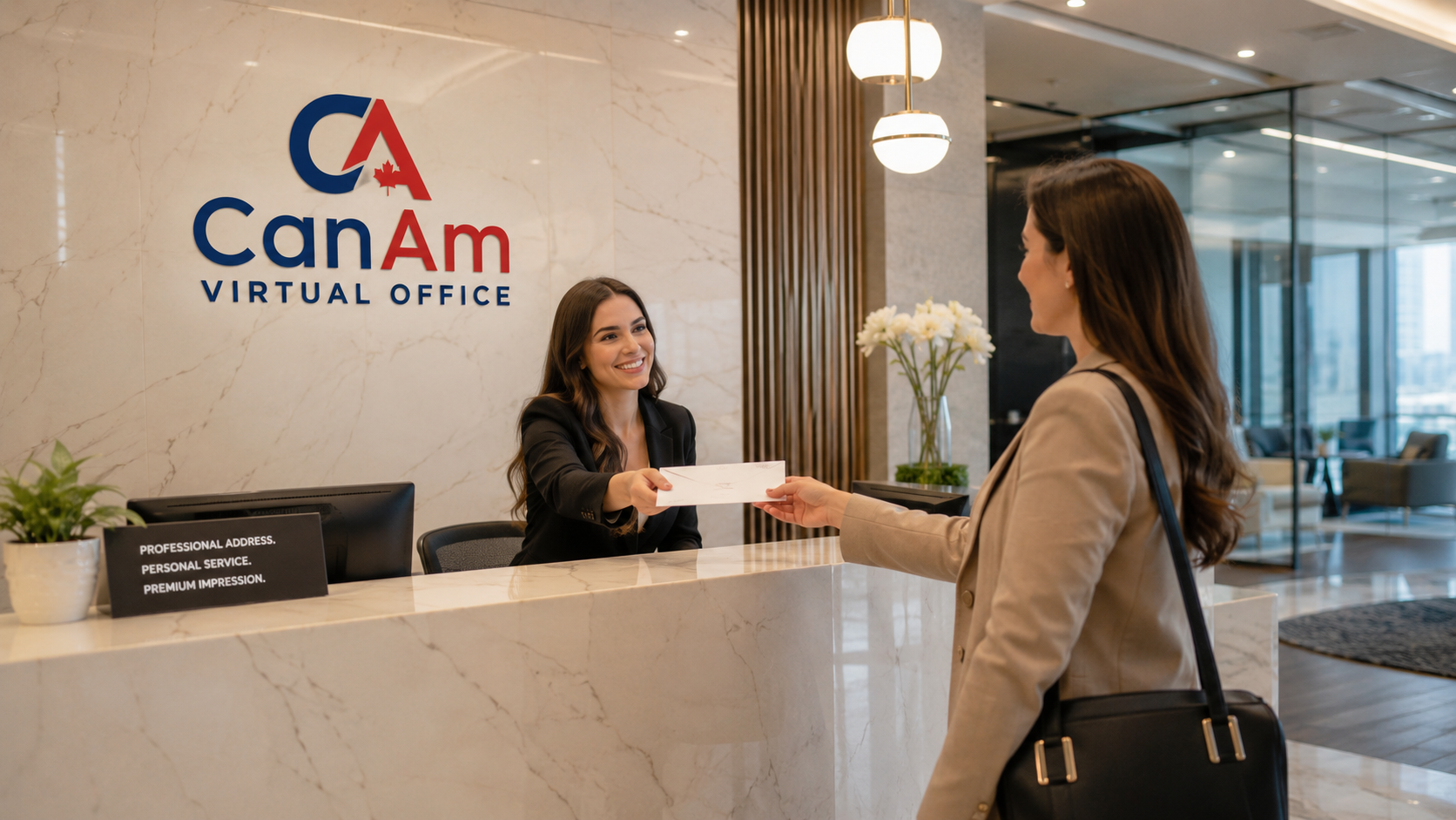 Professional CanAm Virtual Office reception